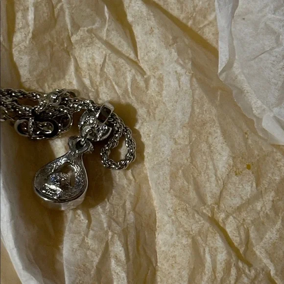 Dior Silver Necklace with Pearl and Crystal Accents - Picture 8 of 8